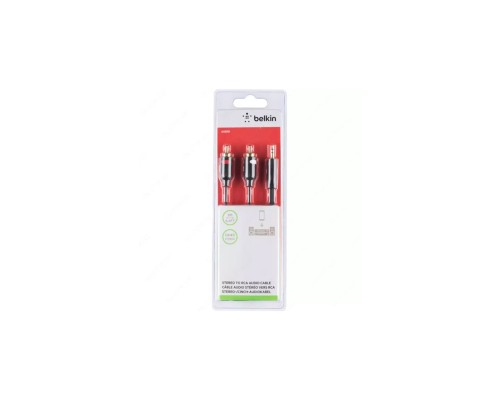 Кабель Belkin AUDIO,3.5mm/2xRCA,M/M,1M,PORTABLE,BLACK,GOLD