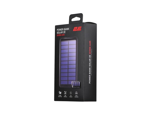 Внешний аккумулятор  2E Power Bank Solar 20000mAh Black