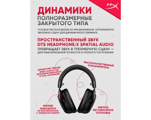 Наушники HyperX Cloud III Wireless Black (77Z45AA)