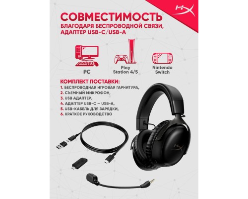 Наушники HyperX Cloud III Wireless Black (77Z45AA)