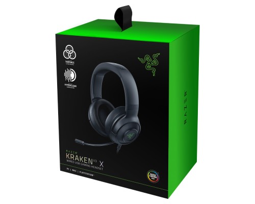 Проводные игровые наушники Razer Kraken V3 X, 7.1, USB-A, RGB, 1.8m, black