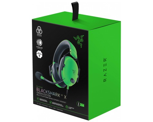 Проводные игровые наушники Razer Blackshark V2 X Green