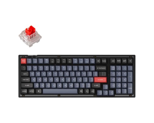 Игровая механическая клавиатура Keychron V5 100Key, K Pro Red, Hot-Swap, QMK, USB-A, EN/RU, RGB, Frosted Black