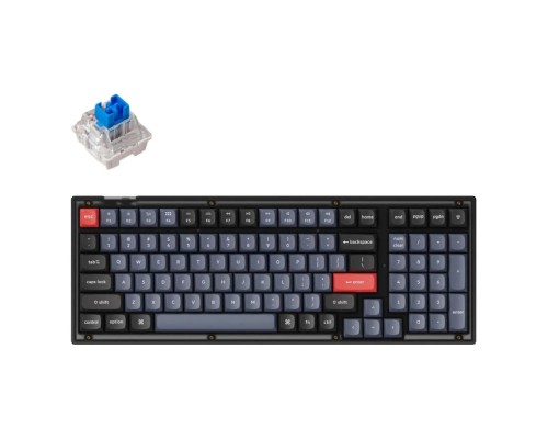 Игровая механическая клавиатура Keychron V5 V5 100Key, K Pro Blue, Hot-Swap, QMK, USB-A, EN/RU, RGB, Frosted Black