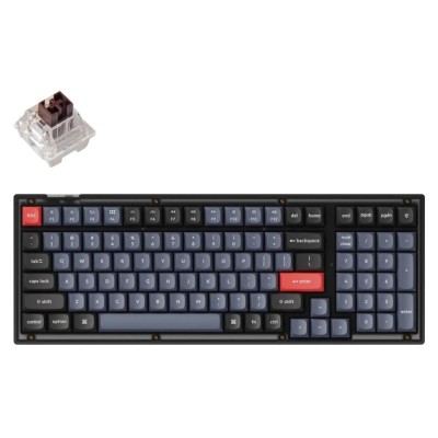 Игровая механическая клавиатура Keychron V5 100Key, K Pro Brown, Hot-Swap, QMK, USB-A, EN/RU, RGB, Frosted Black