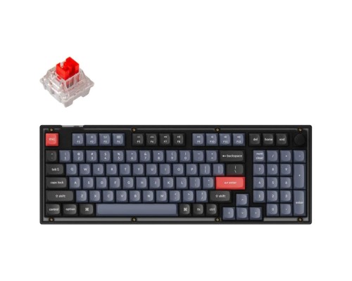 Игровая механическая клавиатура Keychron V5 100Key, K Pro Red, Hot-Swap, QMK, Knob, USB-A, EN/RU, RGB, Frosted Black