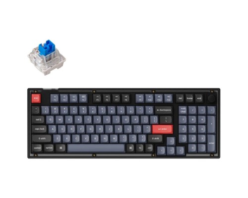 Игровая механическая клавиатура Keychron V5 100Key, K Pro Blue, Hot-Swap, QMK, Knob, USB-A, EN/RU, RGB, Frosted Black