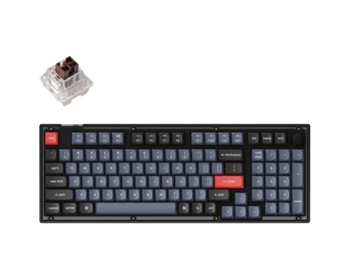 Игровая механическая клавиатура Keychron V5 100Key, K Pro Brown, Hot-Swap, QMK, Knob, USB-A, EN/RU, RGB, Frosted Black