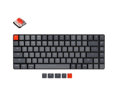 Беспроводная механическая клавиатура Keychron K3 84 Key Low Profile Hot-Swap Optical White LED Red