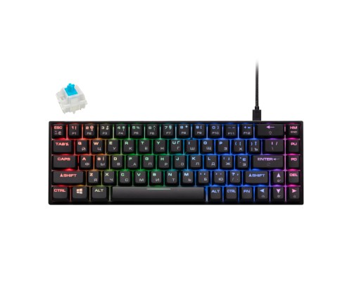 Клавиатура игровая 2E GAMING KG370 RGB 68key Gateron Blue Switch USB Black