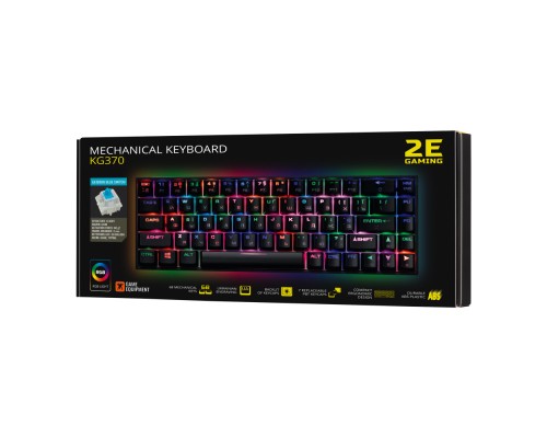 Клавиатура игровая 2E GAMING KG370 RGB 68key Gateron Blue Switch USB Black