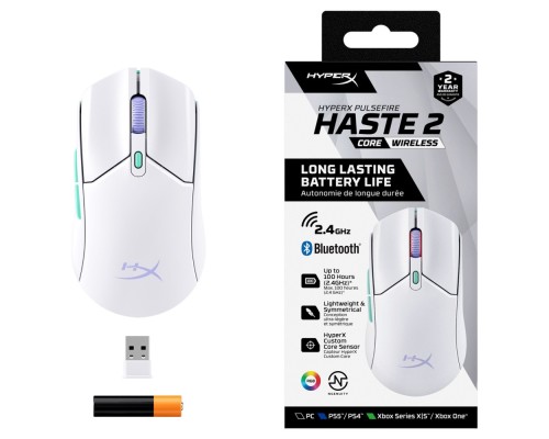 Беспроводная игровая мышка HyperX Pulsefire Haste 2 Core White