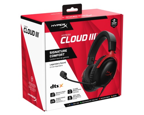 Проводные игровые наушники HyperX Cloud III Red