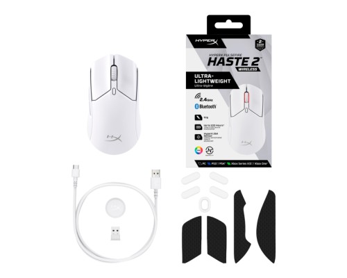 Беспроводная игровая мышь HyperX Pulsefire Haste 2 Wireless White