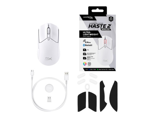 Беспроводная игровая мышка HyperX Pulsefire Haste 2 White