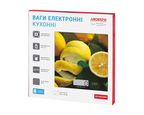 Кухонные весы Ardesto Lemon 5кг SCK-893LEMON