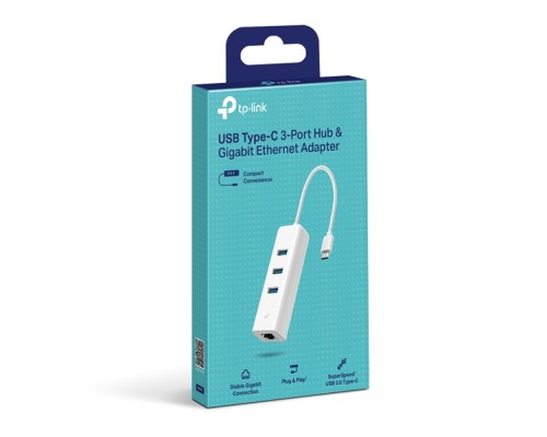 USB адаптер Tp-Link UE330C USB Type-C 3-Port Hub & Gigabit Ethernet Adapter