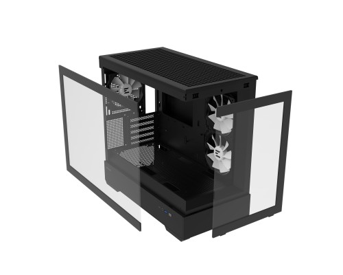 Корпус Zalman P30 Black V2, без БП, 1xUSB3.0, 1хUSB Type-C, 3x120мм ARGB, TG Front/Side Panel, mATX, Чёрный