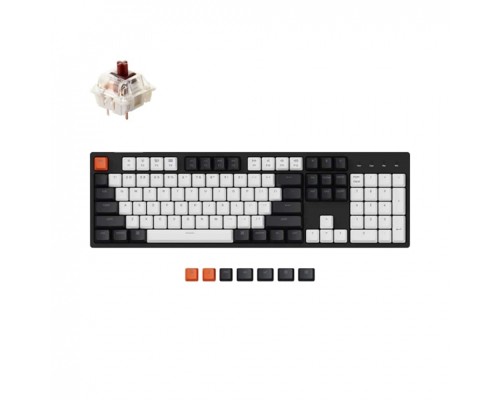 Клавиатура Keychron C2 104 Key Gateron G pro Brown USB White Led, Black