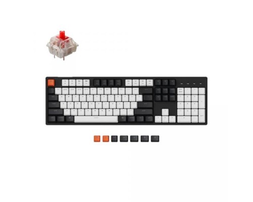 Клавиатура Keychron C2 104 Key Gateron G pro Red USB White Led, Black