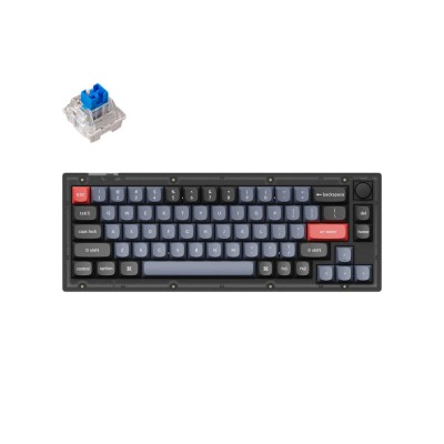 Клавиатура Keychron V2 68 Key QMK Keychron K PRO Blue Hot-Swap RGB Knob Frosted, Black