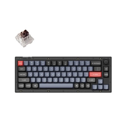 Клавиатура Keychron V2 68 Key QMK Keychron K PRO Brown Hot-Swap RGB Knob Frosted Black