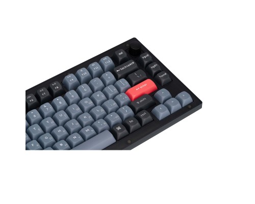 Клавиатура Keychron V1 ANSI 75% 84 Key Frosted Black Full Assembled Knob Brown Switch RGB HotSwap Gateron G pro Mechanical Wired Normal Profile QMK Custom Keyboard	