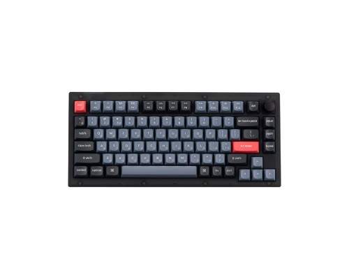 Клавиатура Keychron V1 ANSI 75% 84 Key Frosted Black Full Assembled Knob Brown Switch RGB HotSwap Gateron G pro Mechanical Wired Normal Profile QMK Custom Keyboard	