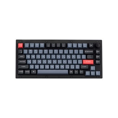 Клавиатура Keychron V1 ANSI 75% 84 Key Frosted Black Full Assembled Knob Red Switch RGB HotSwap Gateron G pro Mechanical Wired Normal Profile QMK Custom Keyboard