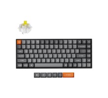 Механическая клавиатура Keychron K2 MAX 84Key, K super Banana, WL/BT/USB-A, QMK, EN/RU/UZ, White Led, Черный