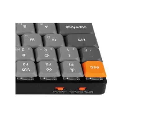 Механическая клавиатура Keychron K2 MAX 84Key, K super Red, WL/BT/USB-A, QMK, EN/RU/UZ, White Led, Черный