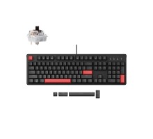 Механическая клавиатура  Lemokey X3 104Key, Brown, USB-A, QMK/VIA, EN/UZ/RU, Red Led, Черный