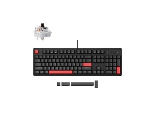 Механическая клавиатура  Lemokey X3 104Key, Brown, USB-A, QMK/VIA, EN/UZ/RU, Red Led, Черный