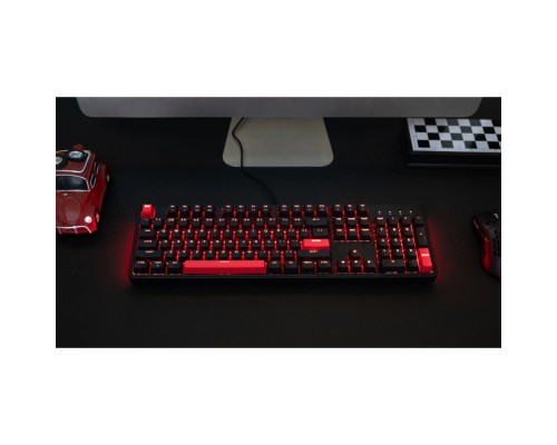 Механическая клавиатура  Lemokey X3 104Key, Brown, USB-A, QMK/VIA, EN/UZ/RU, Red Led, Черный