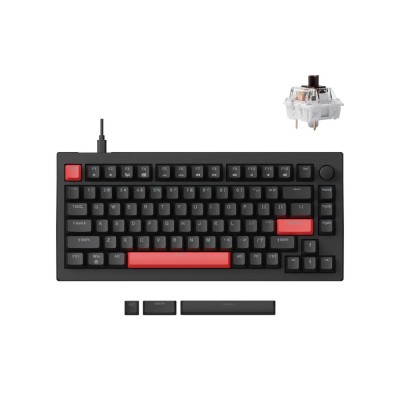 Механическая клавиатура Lemokey X4 84Key, Brown, USB-A, QMK, EN/UZ/RU, Red led, Черный Механическая клавиатура Lemokey X4 84Key, Brown, USB-A, QMK, EN/UZ/RU, Red led, Черный