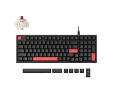 Механическая клавиатура Lemokey X5 104Key, Brown, USB-A, QMK, EN/UZ/RU, Red Led, Черный