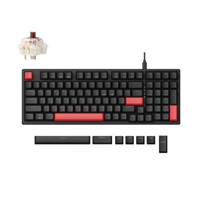 Механическая клавиатура Lemokey X5 104Key, Brown, USB-A, QMK, EN/UZ/RU, Red Led, Черный Механическая клавиатура Lemokey X5 104Key, Brown, USB-A, QMK, EN/UZ/RU, Red Led, Черный
