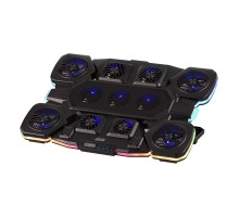 Подставка для ноутбука 2E GAMING CPG-011, до 17.3", 1xUSB-A, 1xUSB-C, LCD, RGB, Чёрный
