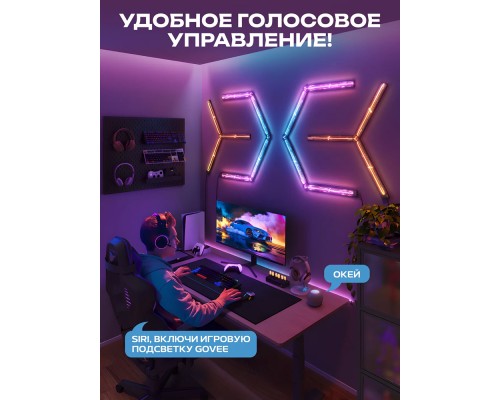 Набор настенных светильников Govee H6063 Gaming Wall light Evangelion, 4шт, RGBIC, WI-FI/Bluetooth
