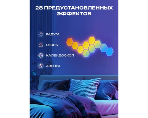 Набор  настенных светильников Govee H6061 Glide Hexa Light Panels 10шт RGB, Белый