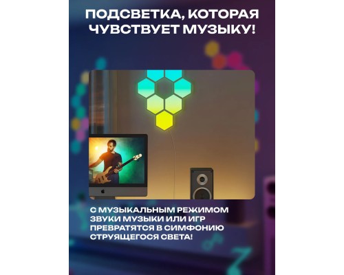 Набор  настенных светильников Govee H6061 Glide Hexa Light Panels 10шт RGB, Белый