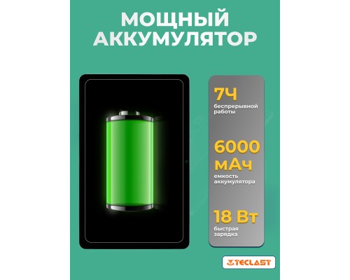 Планшет Teclast M50 Pro 10.1" 8ГБ, 256ГБ, LTE, 6000мА•ч, Android, голубой + Портативное зарядное устройство Power Bank Belkin 20000mAh, 30W, PD for MacBook, white