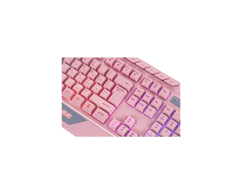 Клавиатура игровая мембранная 2E GAMING KG315 110key, USB-A, EN/RU, RGB, розовый