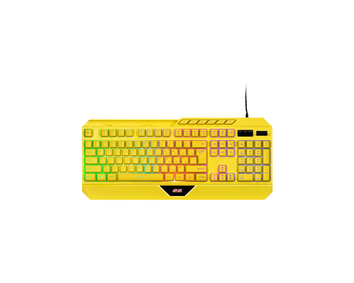 Мембранная игровая клавиатура 2E GAMING KG315 110key, USB-A, EN/RU, RGB, жёлтый