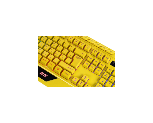 Мембранная игровая клавиатура 2E GAMING KG315 110key, USB-A, EN/RU, RGB, жёлтый