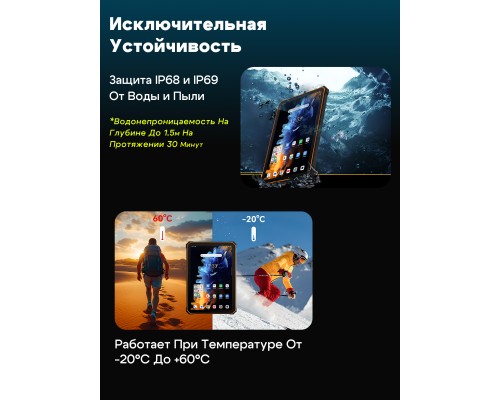 Планшет Blackview Tab Active 10 Pro, 12/512 ГБ, 10.95", IPS 90 Гц, 30000 mAh, 5G, Black + Смарт-часы Blackview R5 в подарок