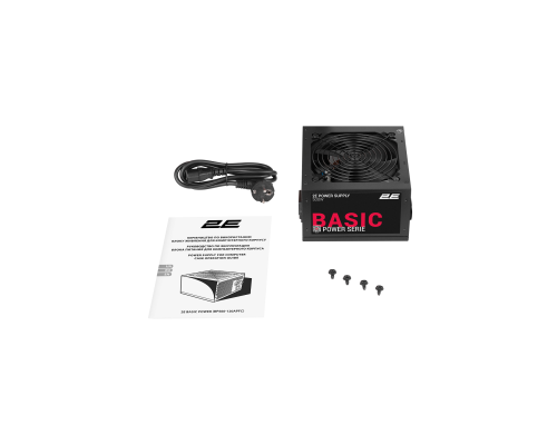 Блок питания 2E Basic Power (500W), >80%, 120мм, 1xMB 24pin(20+4), 1xCPU 8pin(4+4), 3xMolex, 4xSATA, 2xPCIe 8pin(6+2)