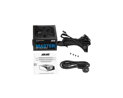 Блок питания 2E Master Power (650W), >80%, 80+ White, 120мм, 1xMB 24pin(20+4), 1xCPU 8pin(4+4), 3xMolex, 5xSATA, 2xPCIe 8pin(6+2)