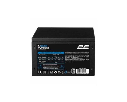 Блок питания 2E Master Power (750W), >80%, 80+ White, 120мм, 1xMB 24pin(20+4), 1xCPU 8pin(4+4), 3xMolex, 5xSATA, 4xPCIe 8pin(6+2)