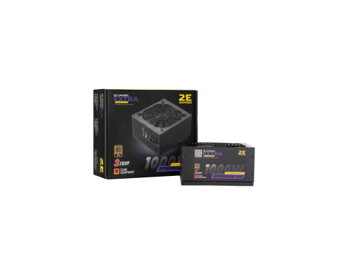 Блок питания 2E GAMING Extra Power (1000W) >90% 80+ Gold 140мм 1xMB 24pin(20+4) 2xCPU 8pin(4+4) 4xMolex 6xSATA 8xPCIe 8pin(6+2) Fully Modular